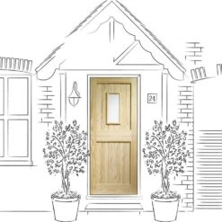 XL Joinery 2 Panel Cottage Unfinished Natural Pine 1 Light Clear Glass External Stable Door (D&G)