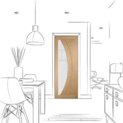 XL Joinery Salerno Fully Finished Oak Salerno Clear Glass Internal Door