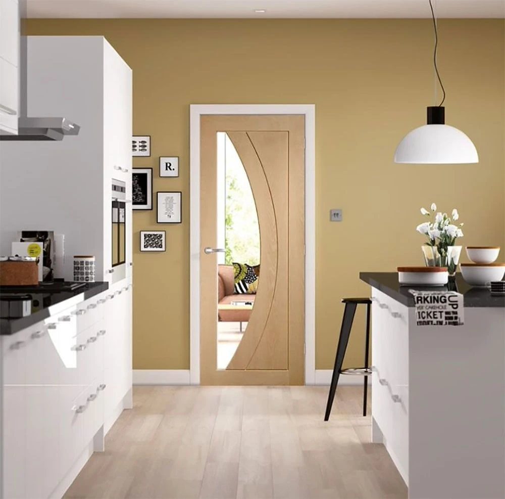 XL Joinery Salerno Unfinished Oak Clear Glass Internal Door - Image 3