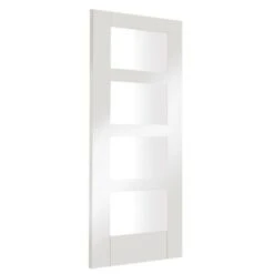XL Joinery Shaker White Primed 4 Light Clear Glass Internal Door