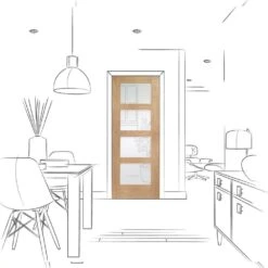 XL Joinery Shaker Fully Finished Oak 4 Light Clear Glazed Internal Door