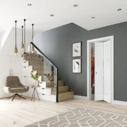 XL Joinery Suffolk Cottage White Primed Internal Bi-fold Door