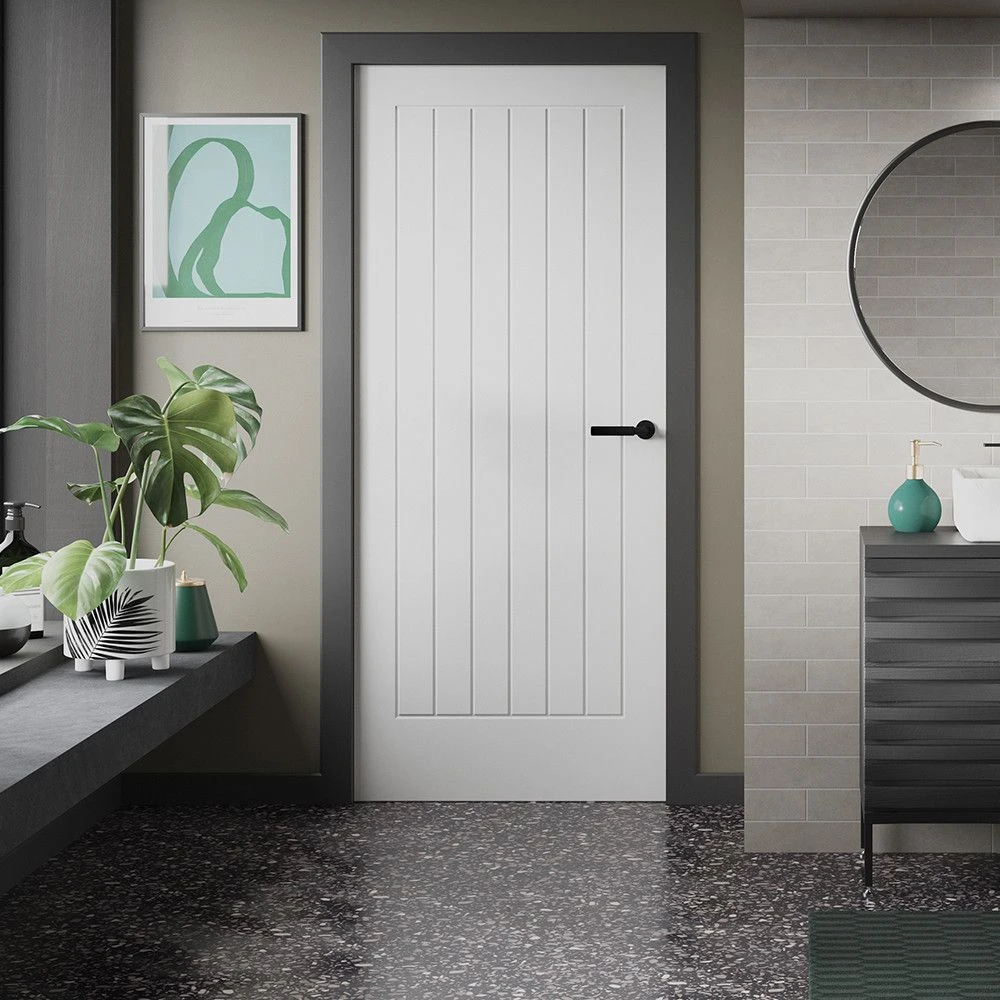 XL Joinery Suffolk Vertical Cottage Panel White Primed Internal FD30 Fire Door - Image 3