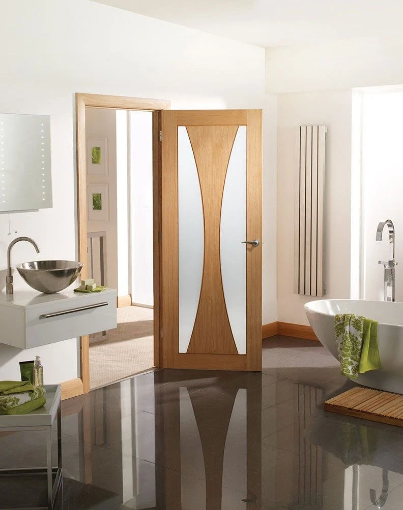 XL Joinery Internal Oak Verona 2 Light Clear Glass Fire Door FD30 - Image 2