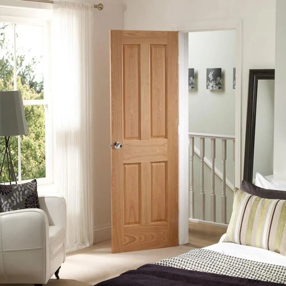 XL Joinery Traditional NRM Victorian 4 Panel Unfinished Oak Internal Door - Image 2