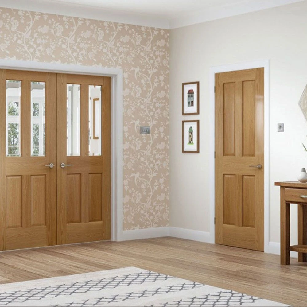 XL Joinery Raised Mouldings Victorian 4 Panel Unfinished Oak Internal Door - Image 4