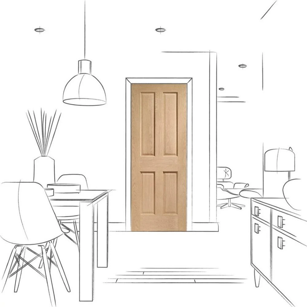 XL Joinery NRM Victorian 4 Panel Fully Finished Oak Internal Door - Image 5