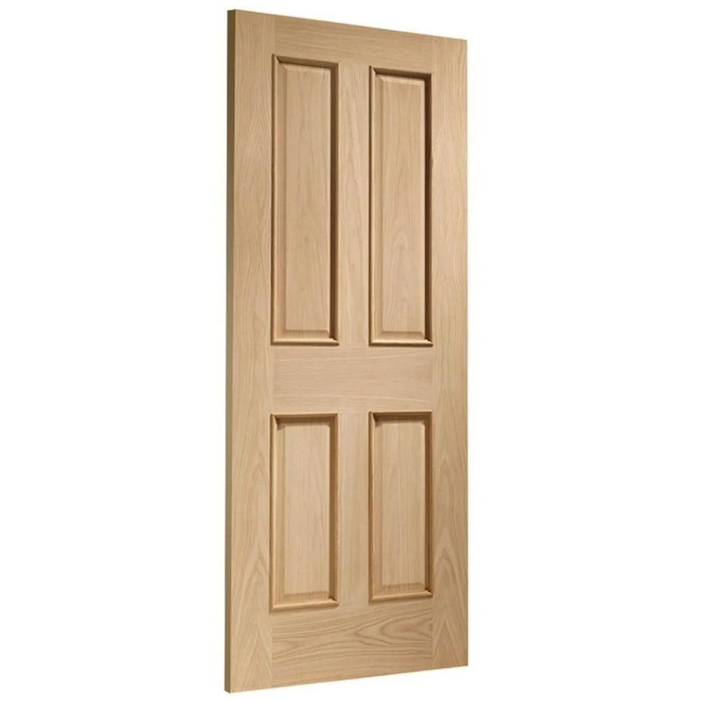 XL Joinery Raised Mouldings Victorian 4 Panel Unfinished Oak Internal Door - Image 7