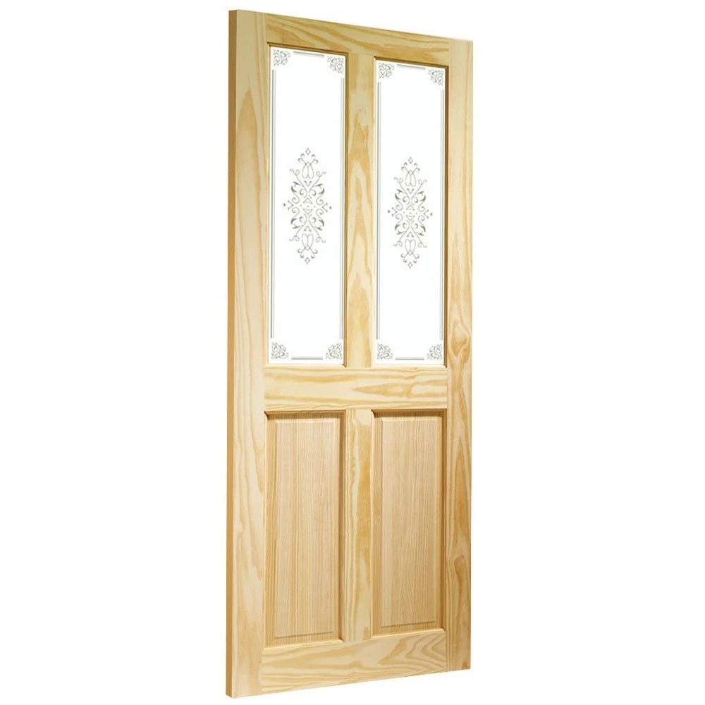 XL Joinery Victorian Unfinished Pine Decorative Glazed Internal Door - Image 3