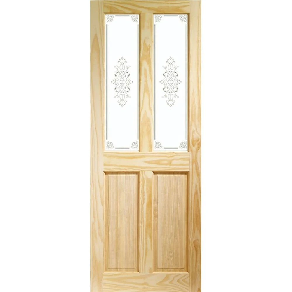 XL Joinery Victorian Unfinished Pine Decorative Glazed Internal Door