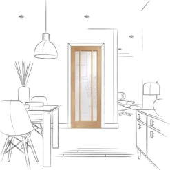 XL Joinery Internal Oak Worcester Clear Glass Fire Door FD30