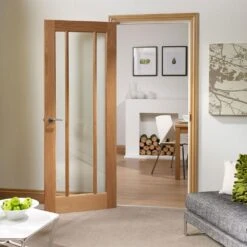 XL Joinery Worcester Unfinished Oak Glazed Internal Door Pair